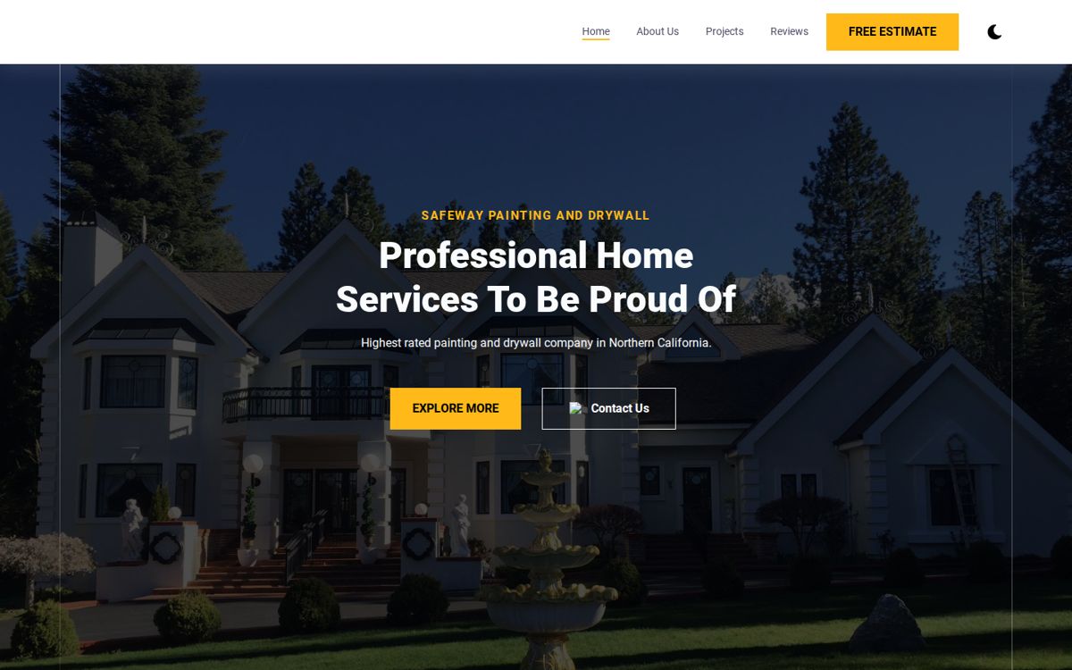 Home page of the Safeway Painting & Drywall website